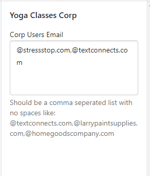 comma separated list 